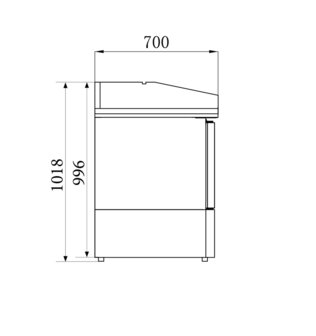 Pizzawerkbank compact line - 3 deuren 