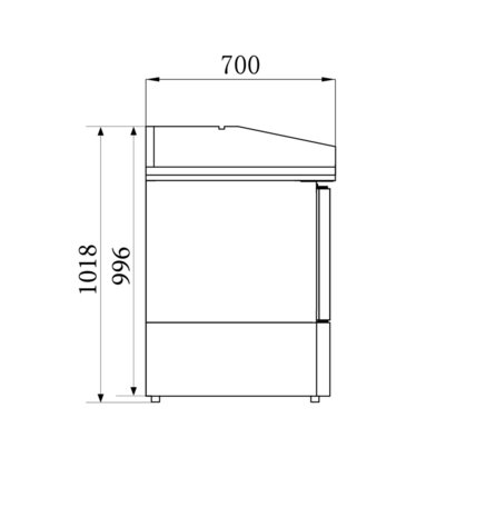 Pizzawerkbank compact line - 3 deuren 